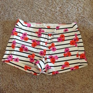 J. Crew Factory shorts white floral size 6 stretch